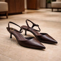 5cm Brown Pointed Toe Pumps