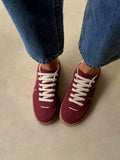Casual Burgundy Sneakers - Warm Tones