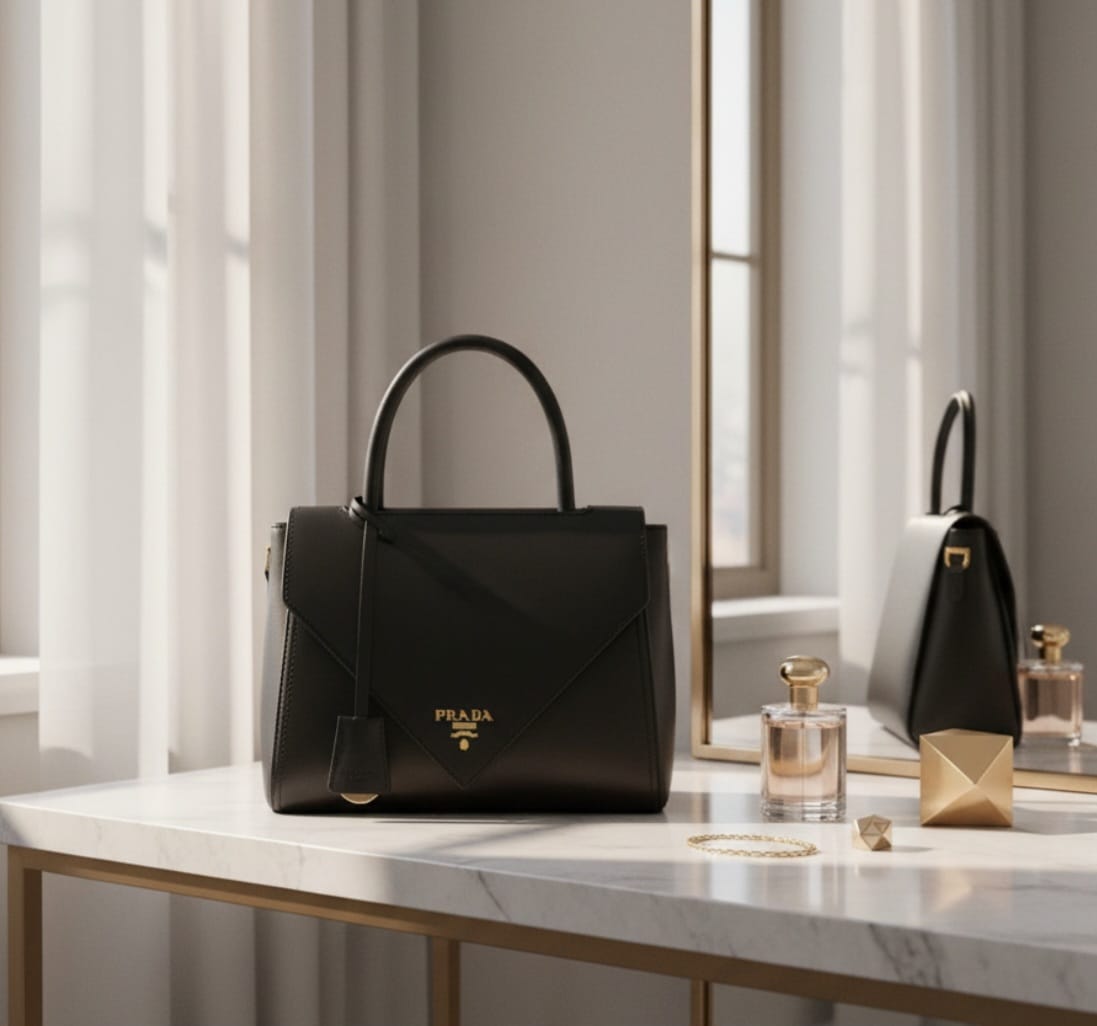 Premium Black Structured Handbag