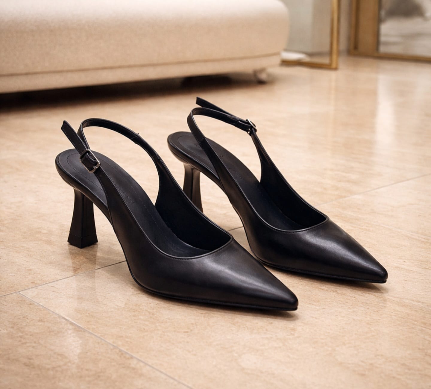 Classic Black Slingback Pumps