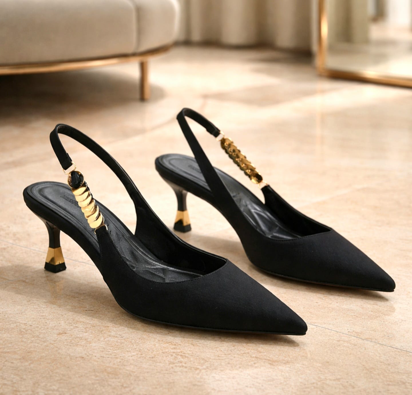 8cm Satin Slingback