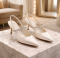8.5cm Ecru Elegant Slingback