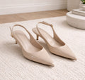 6cm Beige Patent Heel Pumps