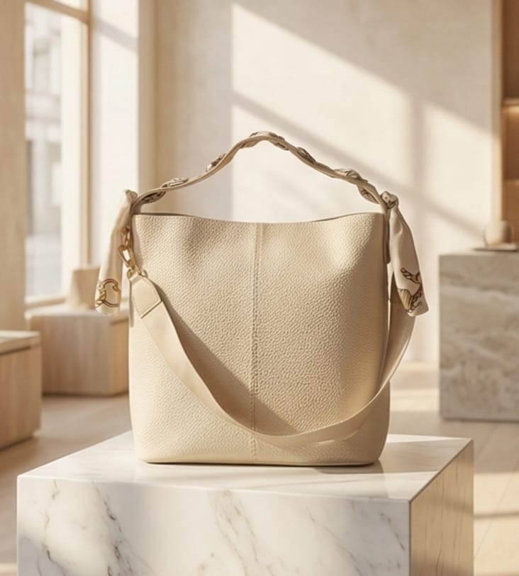 Large Beige Shoulder Bag