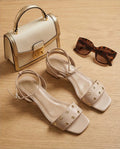 4.5cm Nude Casual Heeled Sandals
