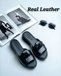 4cm Leather Wedge Sandals