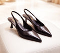 6.5cm Brown Pointed Toe Slingback