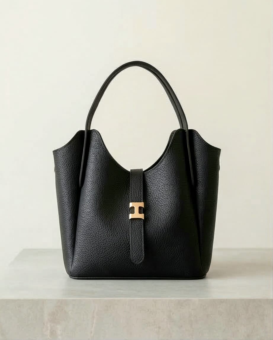 Casual Black Bucket Handbag - Monroe Lace