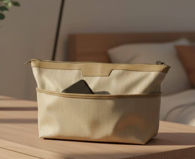 Greige Shoulder Bag with Pouch