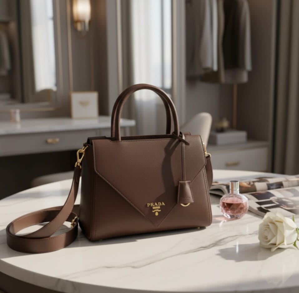 Premium Brown Structured Handbag