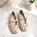 Squared Beige Toe Ballerinas-Classic
