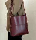 Casual Burgundy Shoulder Bag
