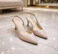 8.5cm Ecru Slingbacks