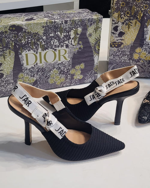 10.5cm Black Designer Heels