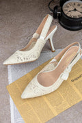 10.5cm Ecru Designer Heels