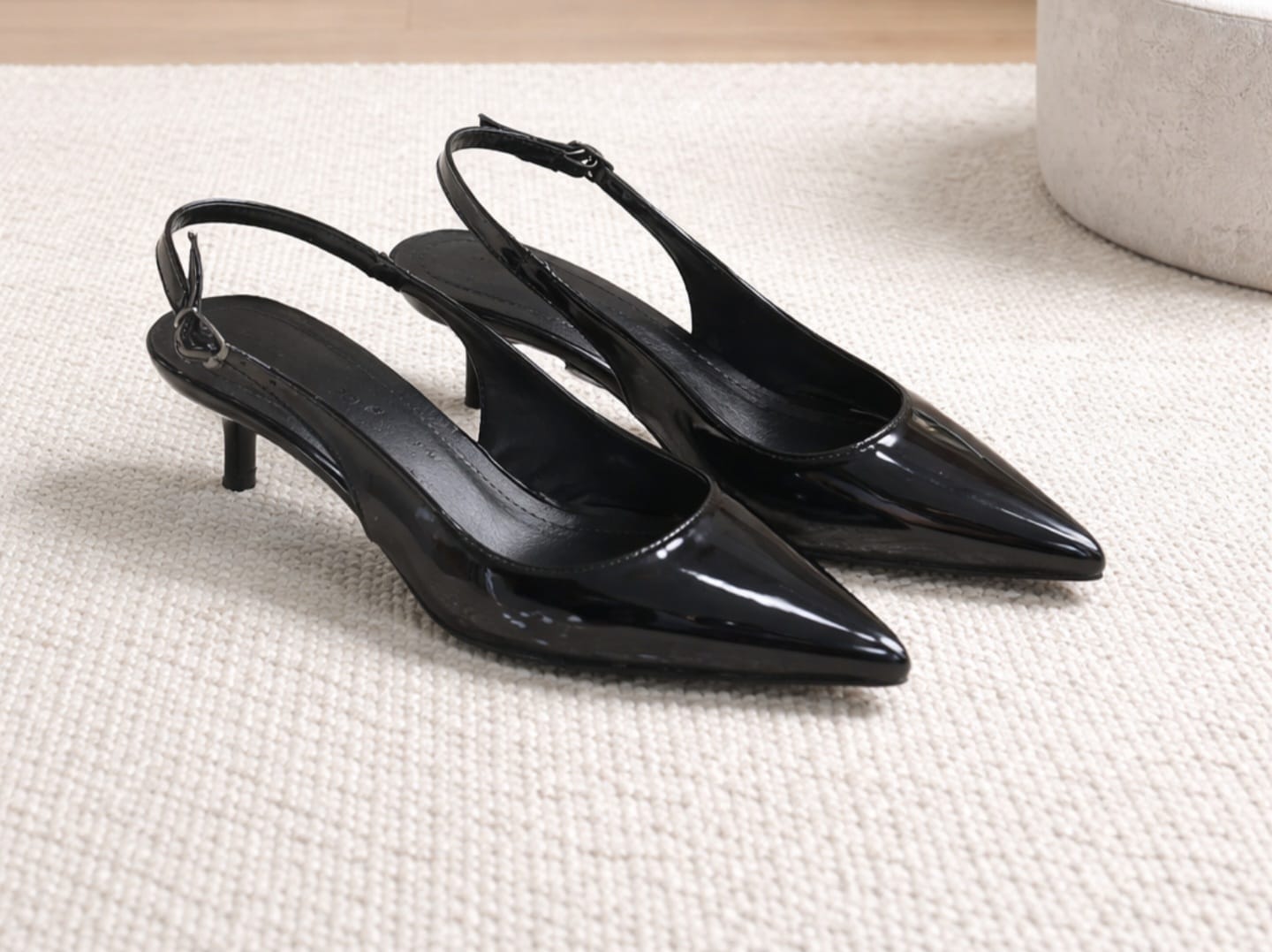6cm Black Heel Patent Heel Pumps