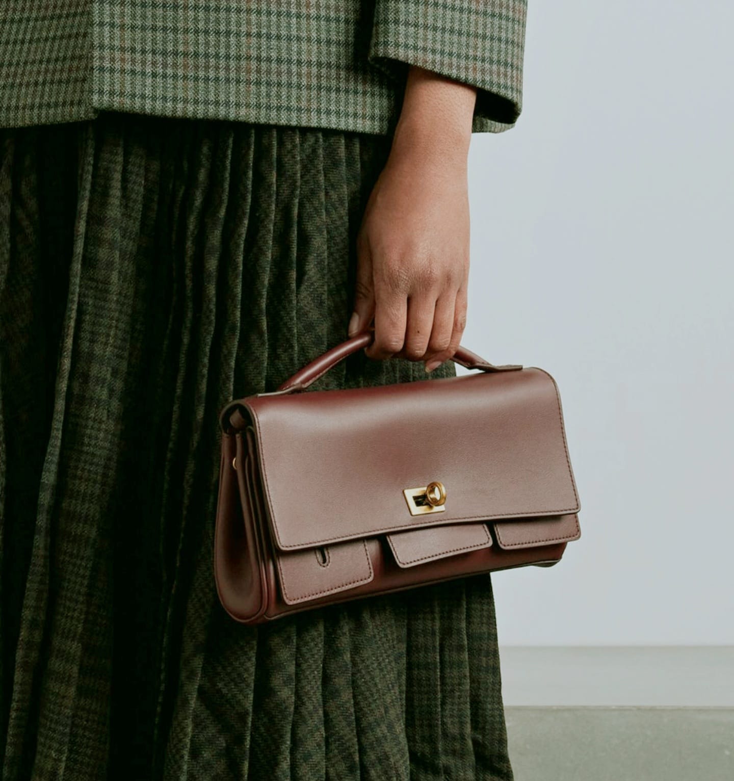 Small Brown Designer Clutch Bag