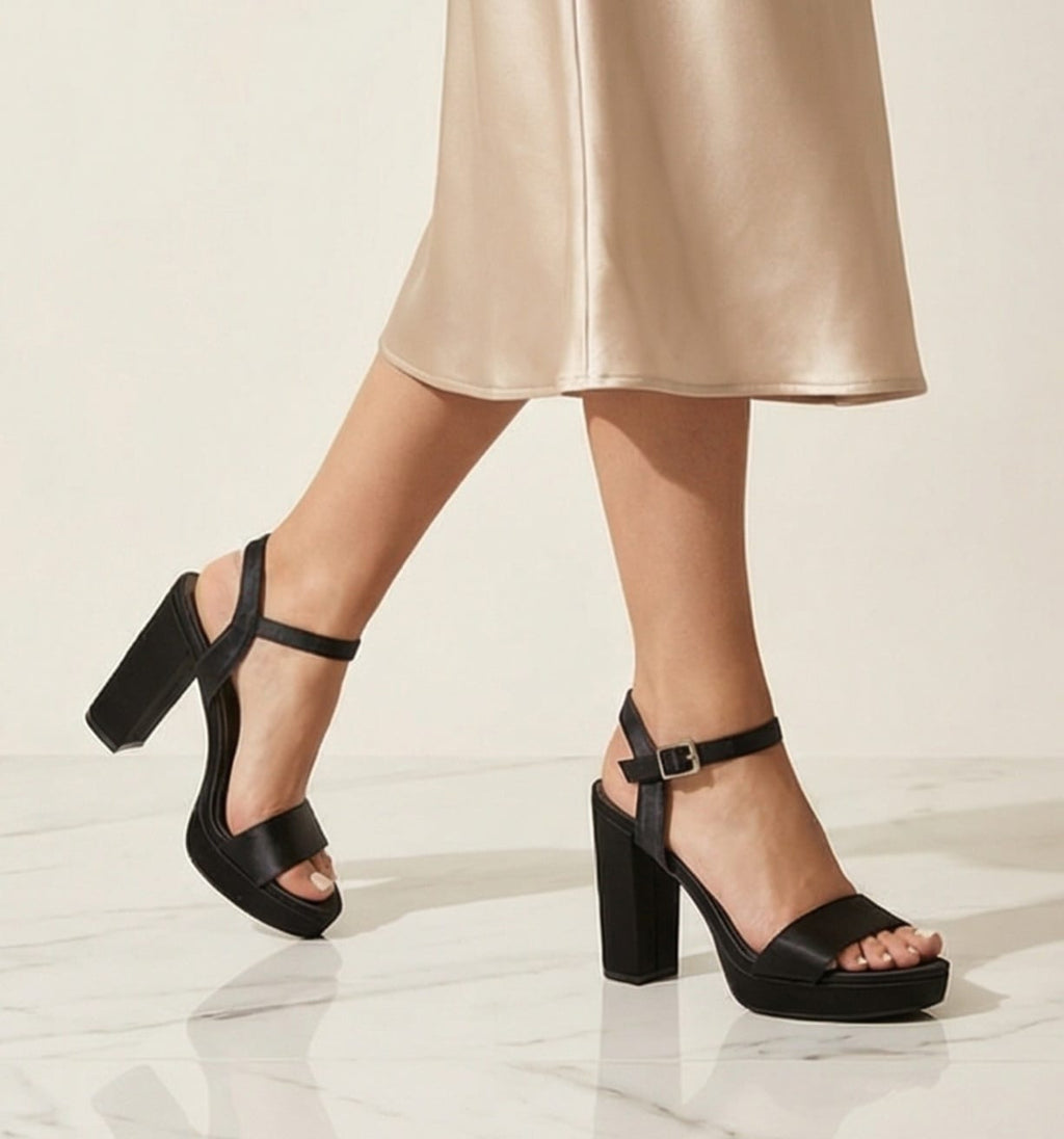 9.5cm Satin Platform Sandals