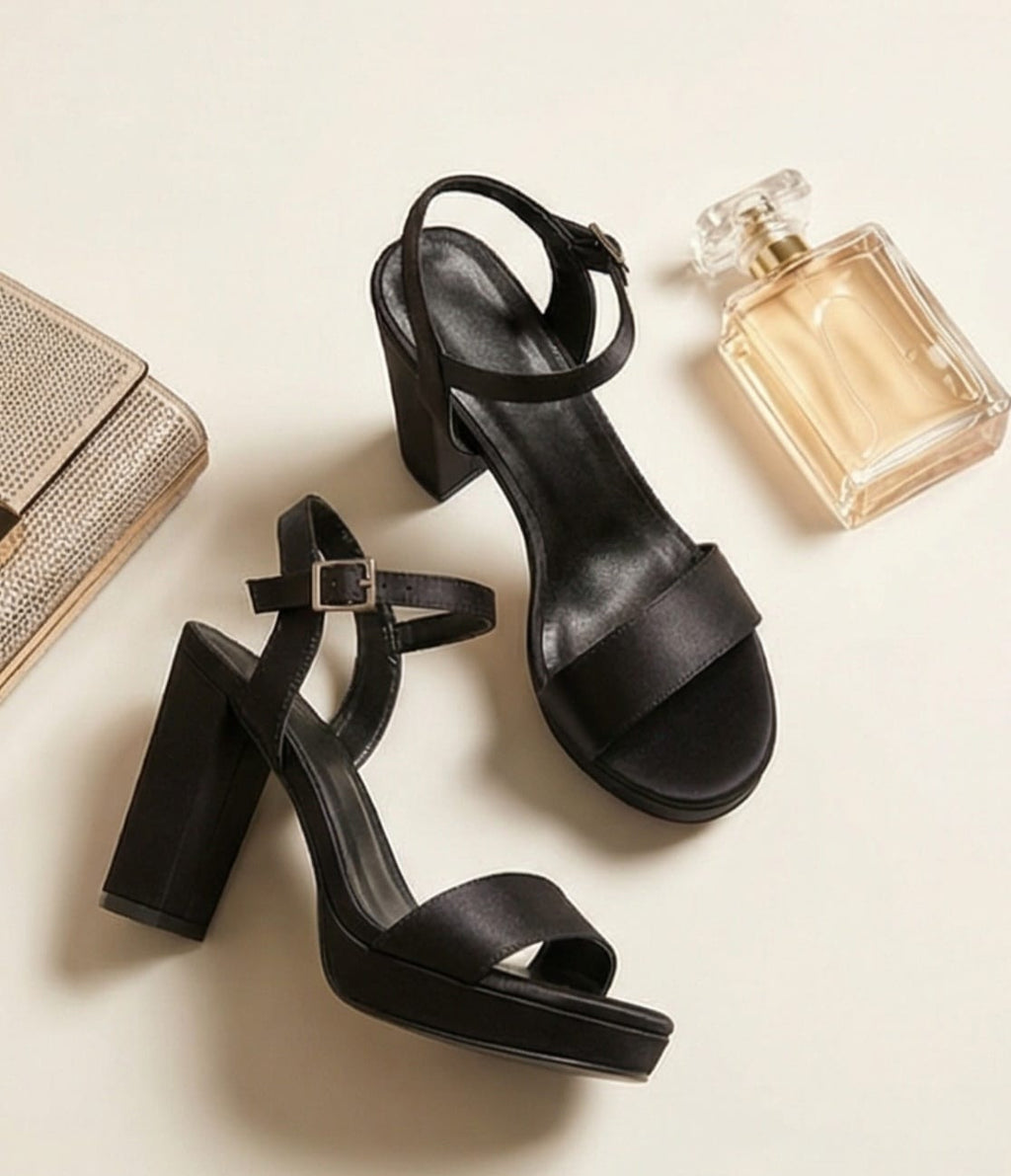 9.5cm Satin Platform Sandals