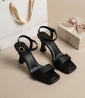 9cm Black Classic Heeled Sandals