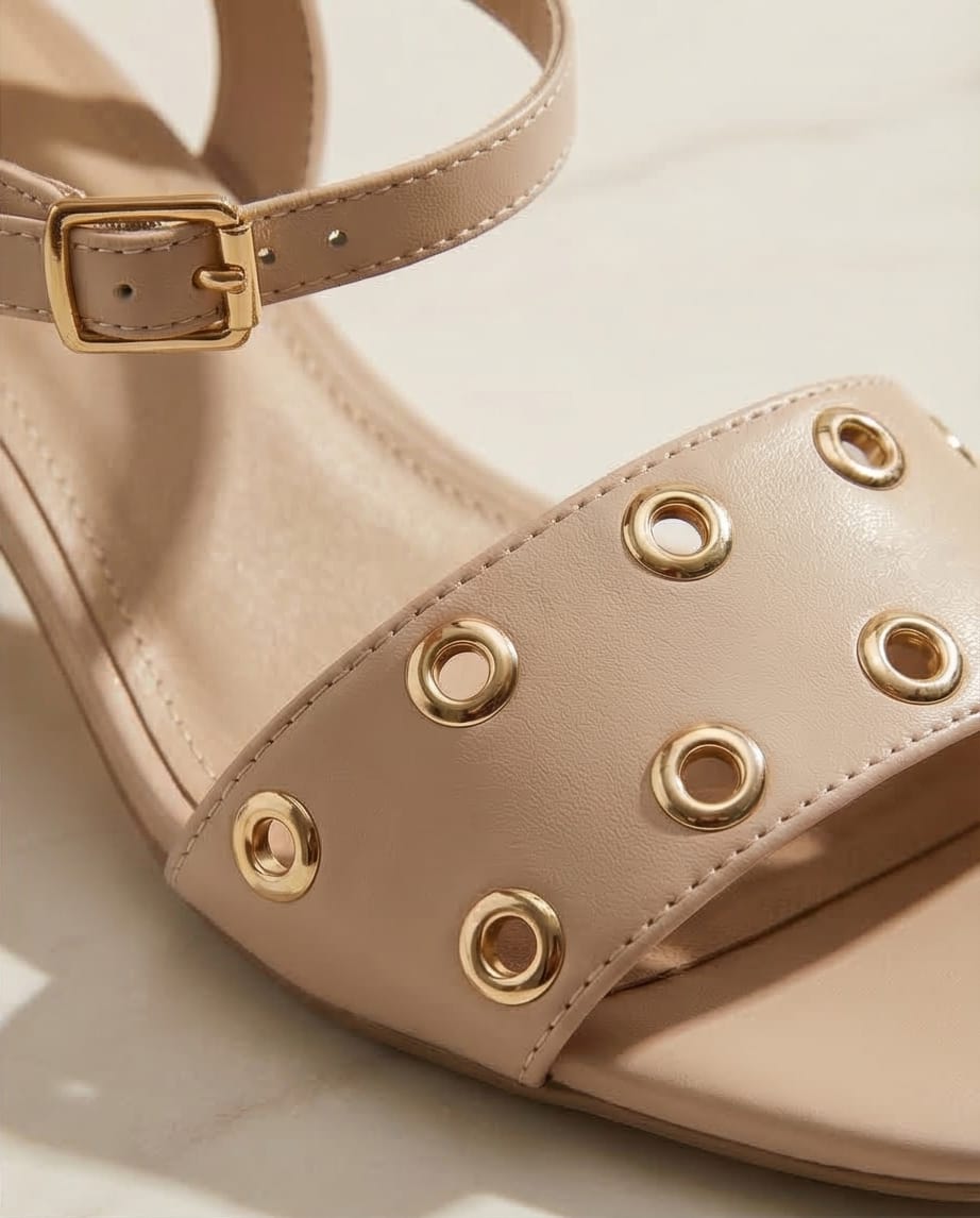 4.5cm Nude Casual Heeled Sandals