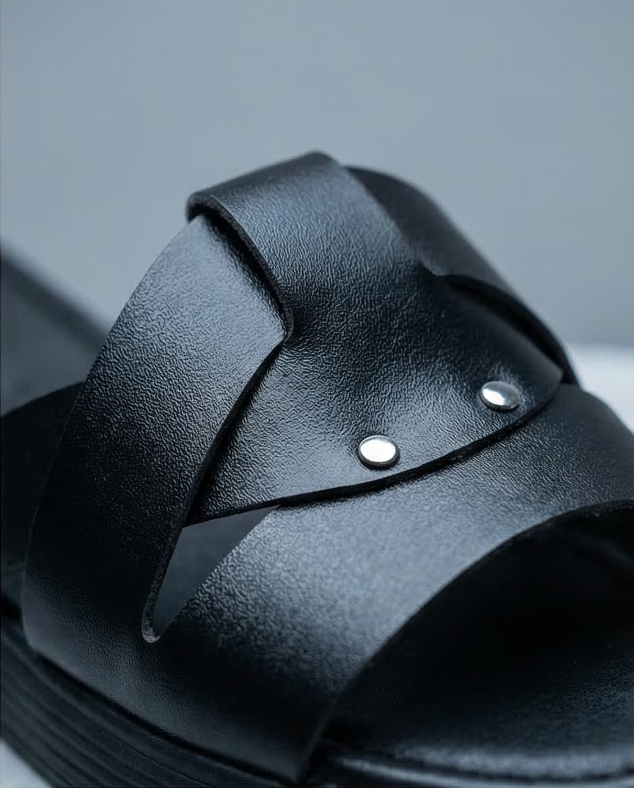 4cm Leather Wedge Sandals