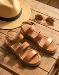 Havane Leather Slides