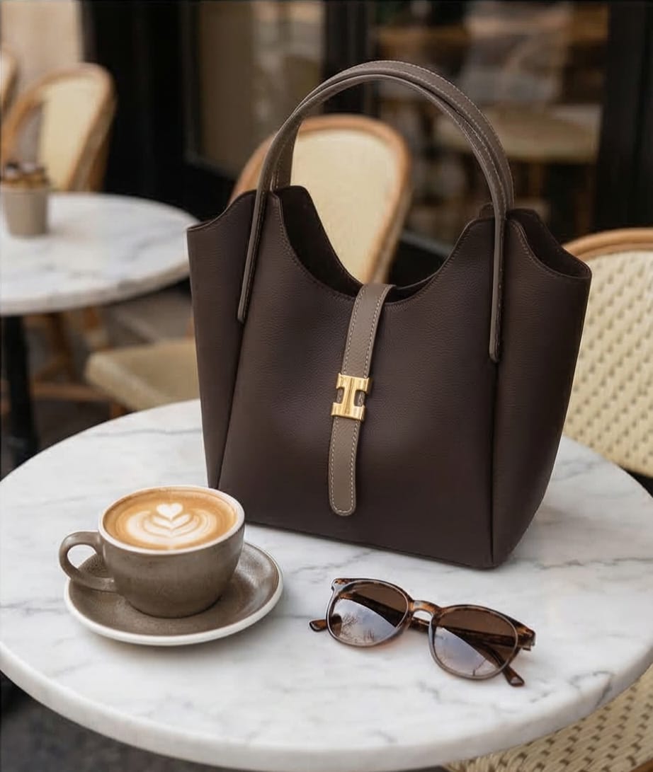 Casual Brown Bucket Bag