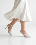 10cm heel white dentelles shoes