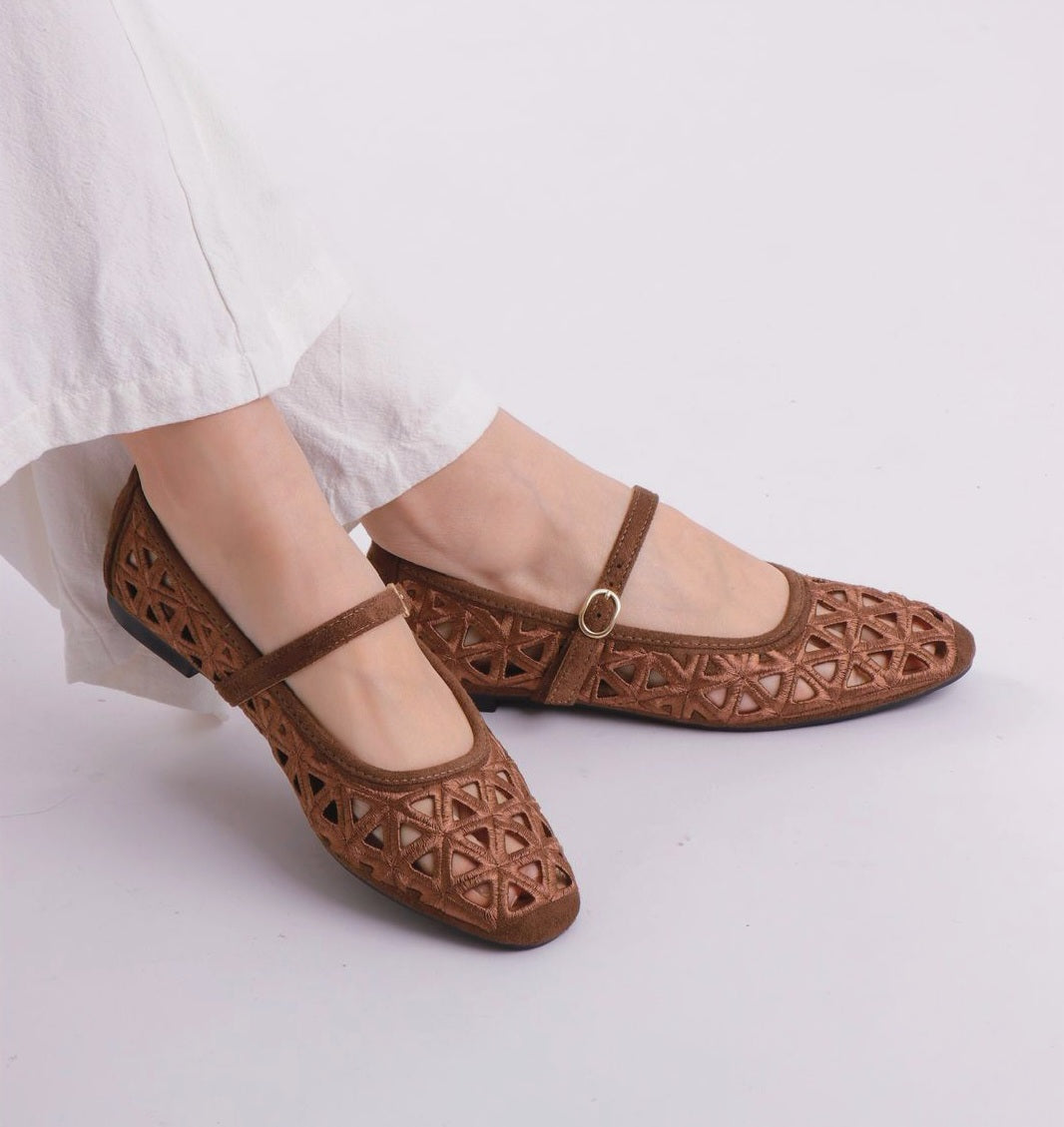 Brown ballerinas