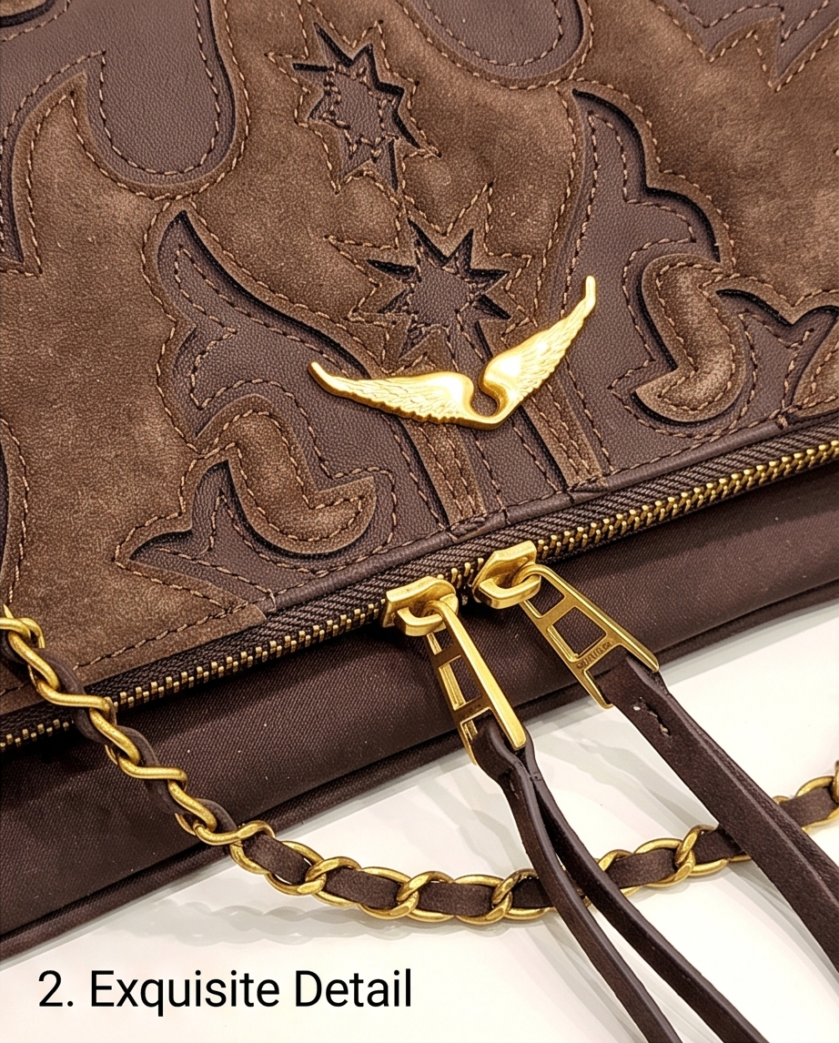 Small designer bag by Monroe Lace featuring a sleek, compact design with elegant detailing and a stylish strap.