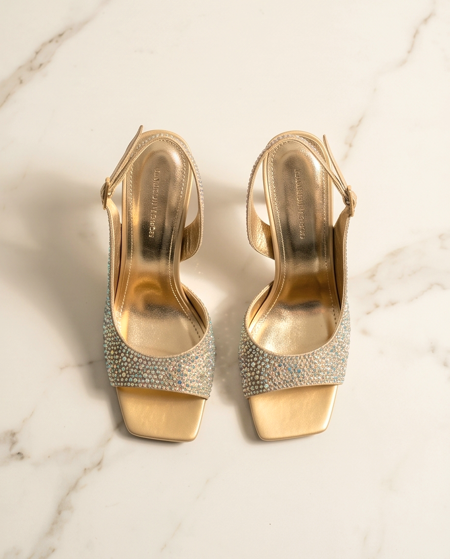 10cm champagne sandals