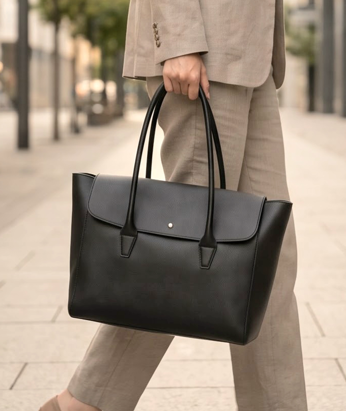 Large casual tote bag by Monroe Lace with sturdy handles and spacious interior for everyday use.
