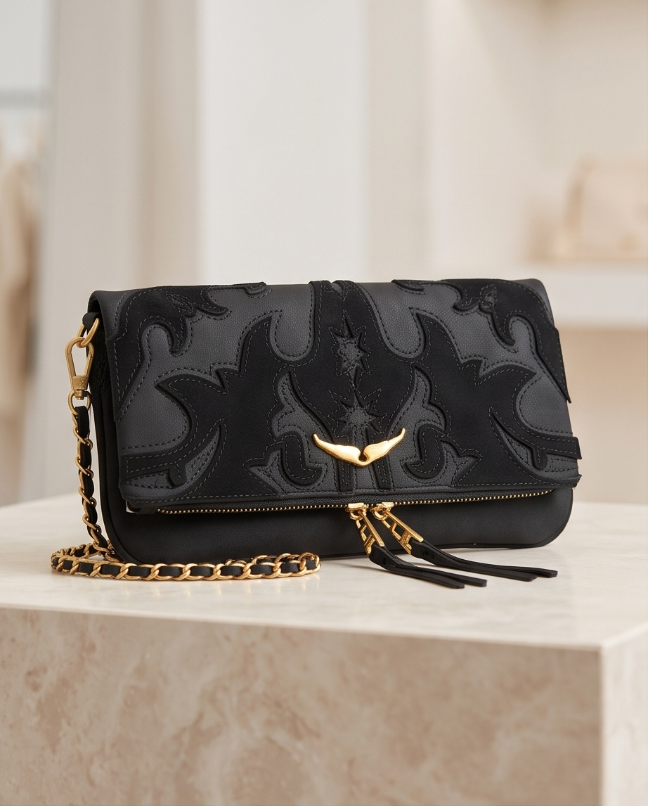Small Monroe Lace designer's bag with elegant leather straps and compact shape, ideal for stylish everyday use.