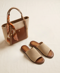 Woven band padded slides