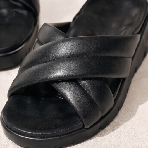 4cm height Orthopedic black slides