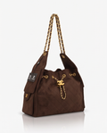 Monroe Lace suede designer bag with sleek design, soft texture, and elegant craftsmanship displayed in natural lighting.