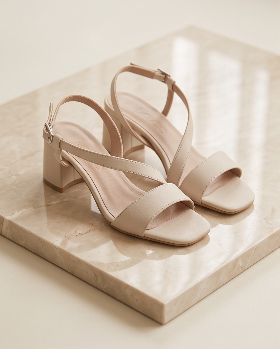 6.5cm heel ecru sandals - Monroe Lace