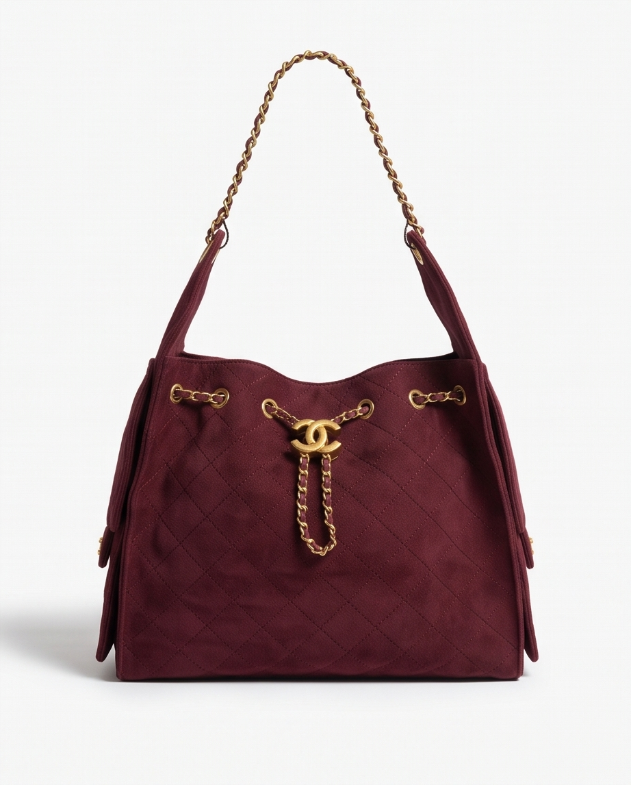 Monroe Lace suede designer's bag with sleek design and elegant stitching, showcasing its textured soft suede material.