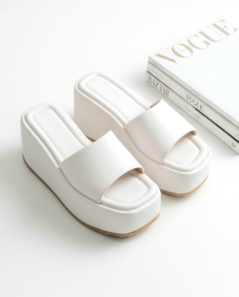 7.5cm height white wedge slides