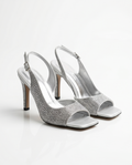 10cm heel silver sandals