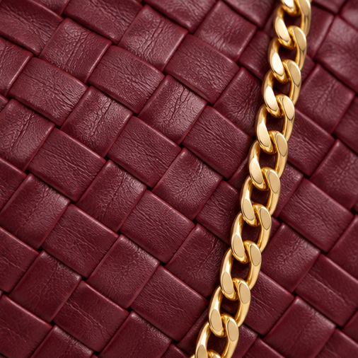 Burgundy Monroe Lace clutch purse with elegant design, featuring a sleek, compact style perfect for evening accessories.