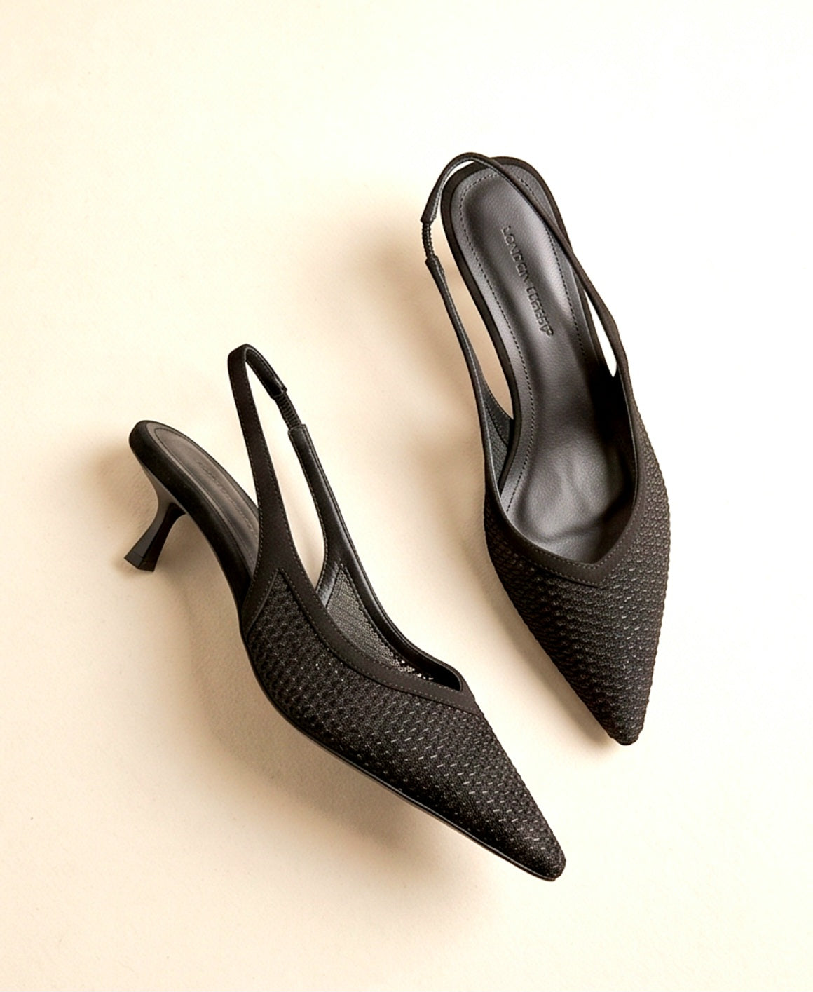 Monroe Lace 6cm heel perforated suede slingback showing beige perforated suede upper and stylish ankle strap