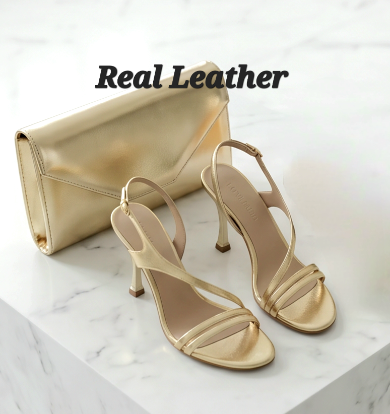 9cm heel gold sandals
