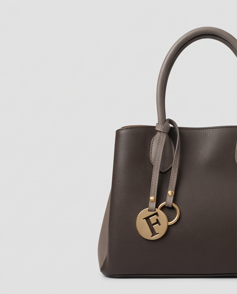 Large brown handbag with three compartments by Monroe Lace, featuring a stylish design and spacious interior for everyday use.