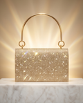 Champagne strass evening bag