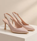 7cm heel shimmery pink slingback