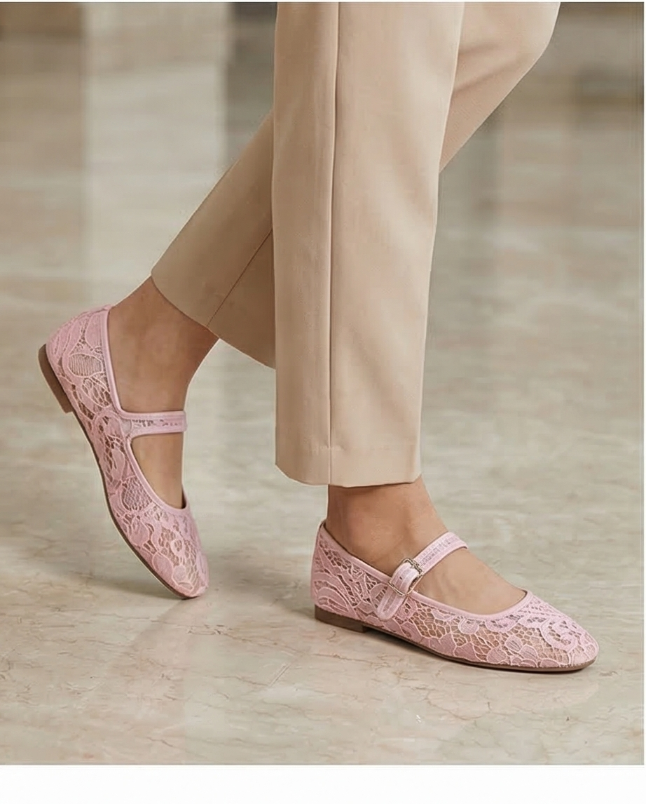 Pink dentelles ballerinas