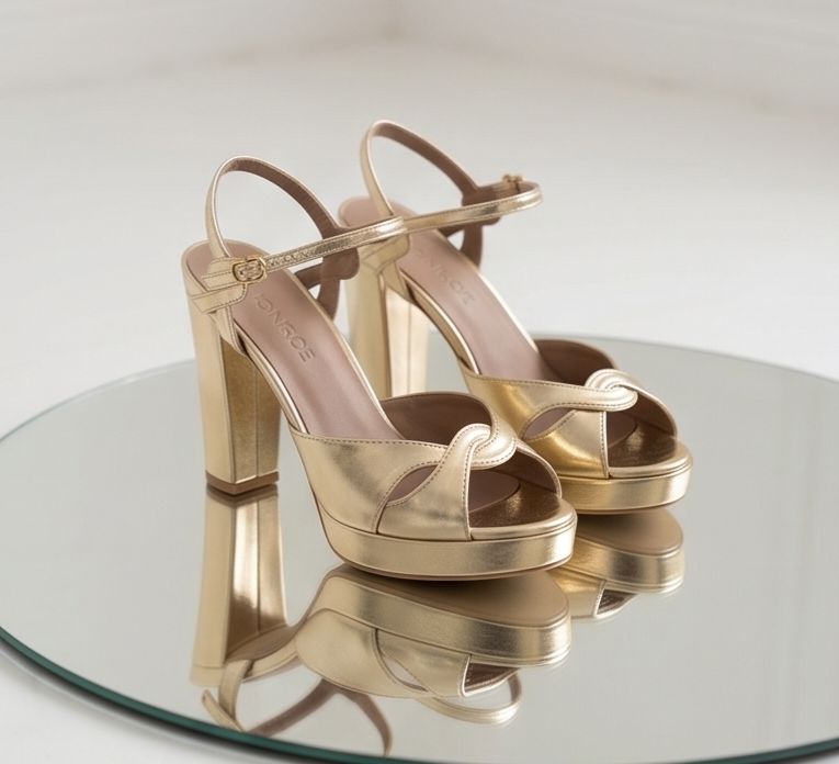 12cm heel gold platform sandals