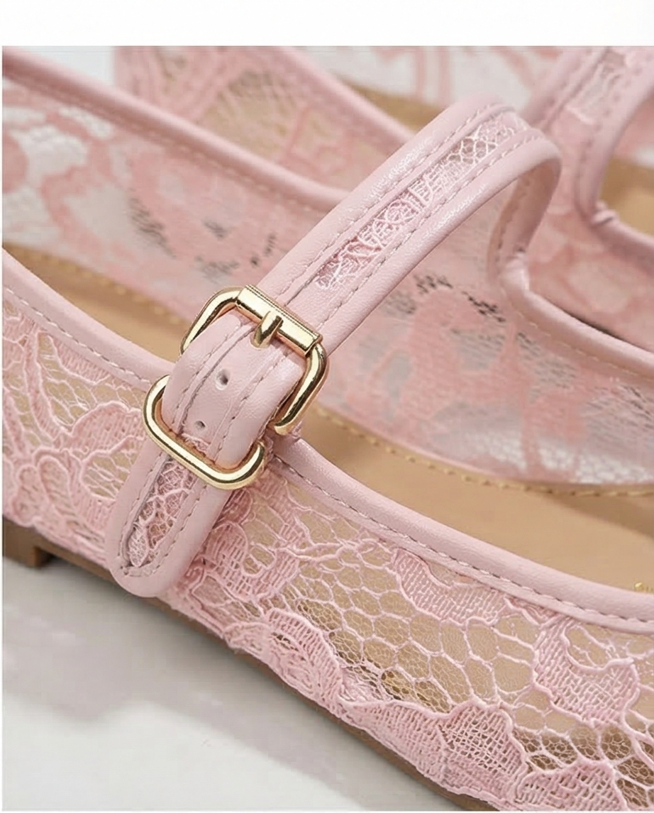 Pink dentelles ballerinas